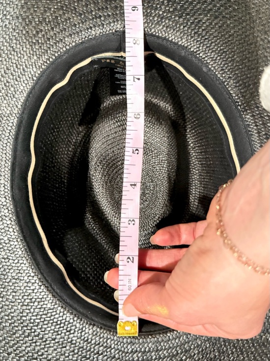rag & bone Wide Brim Straw Hat Black Oversized Boater Fedora Western Luxe